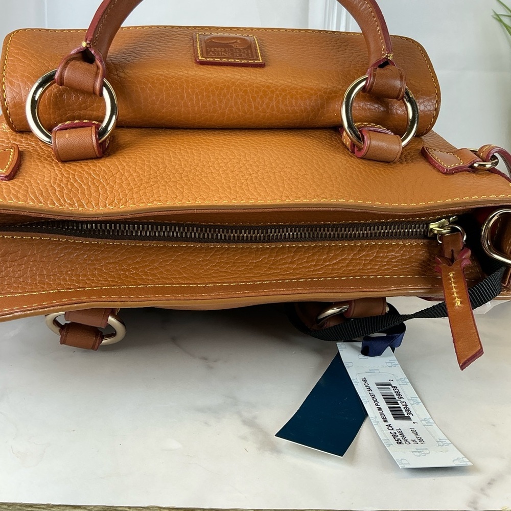 Dooney andβ Bourke Caramel Tan Brown Pocket Satchel Hand Shoulder bag Set NWT - Picture 10 of 13